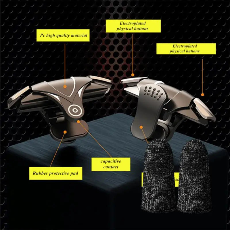 1pair Mobile Controller With Game Finger Sleeves Easy To Use Cellphone Gaming Joystick Sensitivity Shoot And Aim Game Trigger