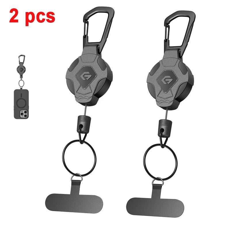 Minisopuru Retractable Keychain Heavy Duty With Phone clip fastener Tactical ID Badge Reel Strap Holder Retractable Cord KeyRing