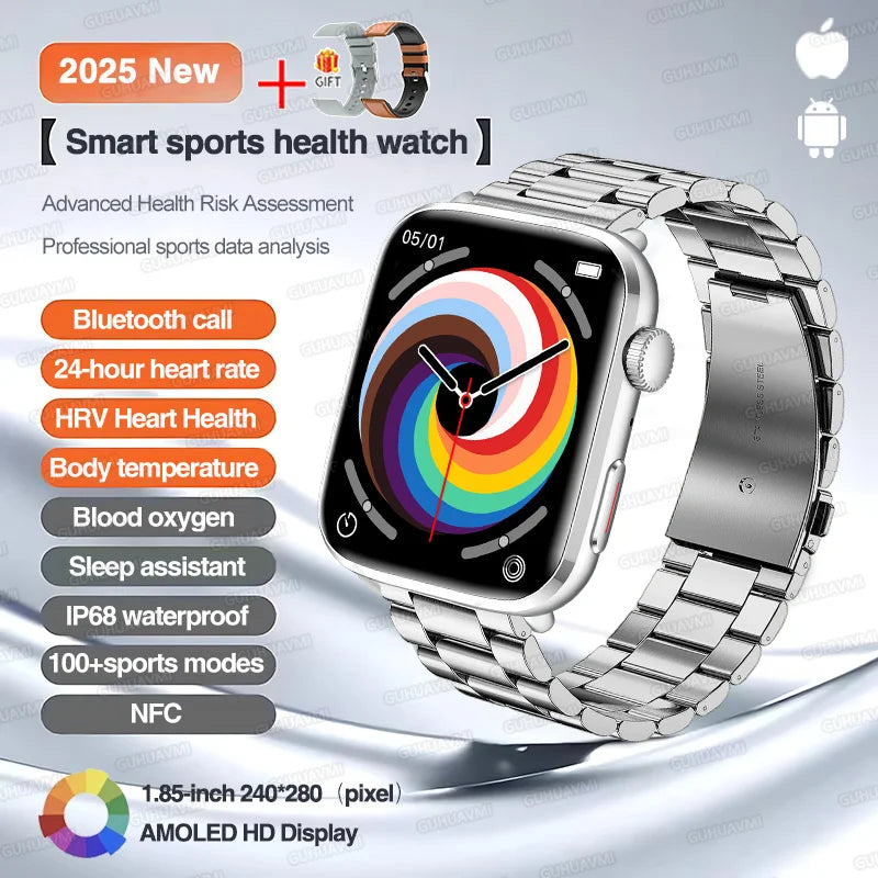 2025 New For Xiaomi Series 10 NFC Watch Men AMOLED Screen Bluetooth Call GPS Sport Waterproof Health Tracker Smartbracelet Women
