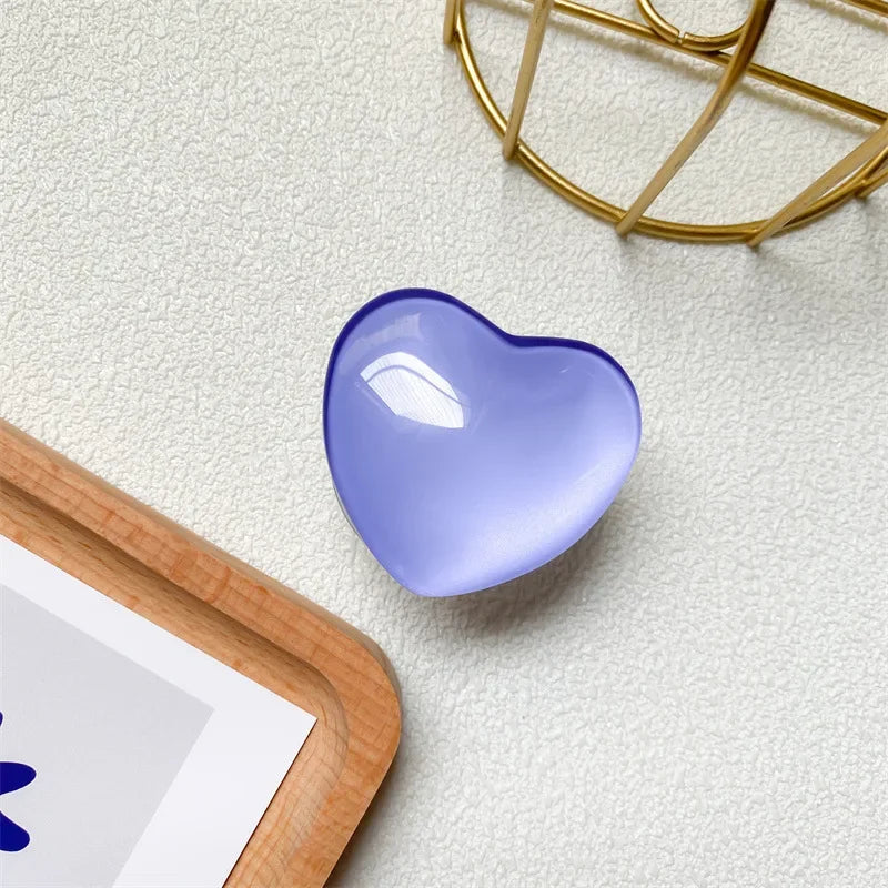 Heart Shape 3D Crystal Foldable Finger Ring Griptok Phone Holder for IPhone Samsung Support Socket Pocket Grip Tok Stand Bracket