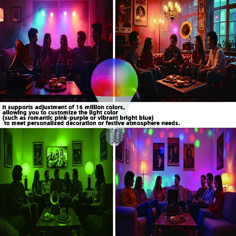Tuya Bluetooth Smart LED Light Bulbs E27 220V 9W 15W 18W RGB Light Bulbs APP Control Dimmable Timer For Home Bedroom Decoration