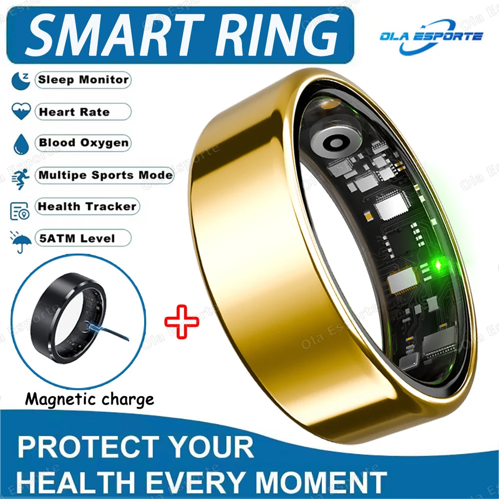 2025 New Smart Ring Blood Oxygen&Pressure Sleep Monitor Sports Tracking Remote Care IP68 Waterproof Men Women For Xiaomi Samsung