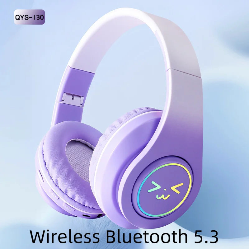 5.3 Earphone Bluetooth Wireless Earphones GRB Glow Original Gaming Headset Gamer With Mic Noise Canceling Headphones Girls Gifts