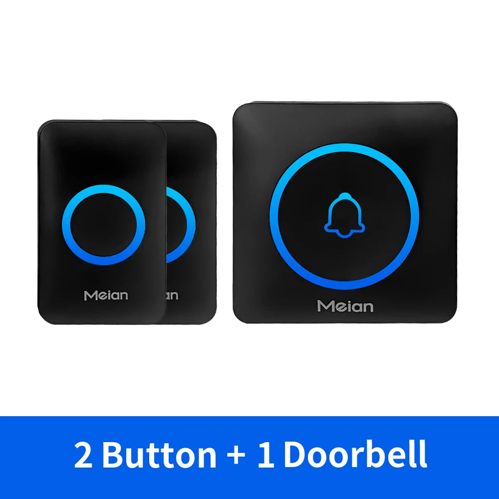 Meian Smart Home Doorbell Wireless Security Doorbell IP65 Waterproof Outdoor Door Bell 60 Songs 5 Volume Adjustable Chime Kit