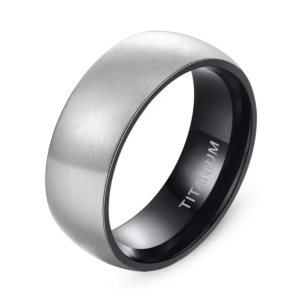 Kolmnsta Titanium Ring For Man Silver Color 6mm Wide Black, Blue Inside Unisex Wedding Engagement Band Female Male anillo hombre