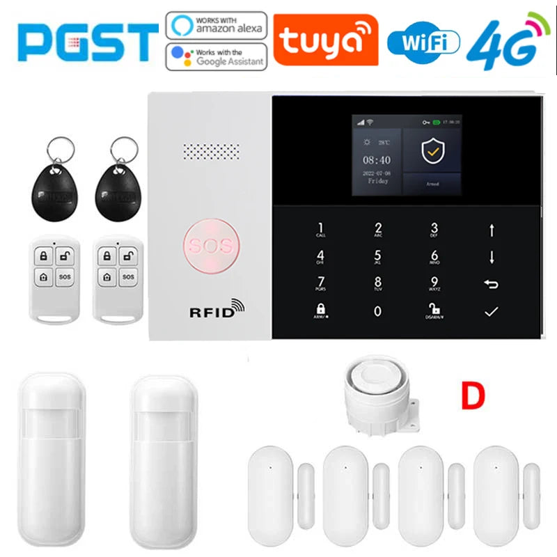 PGSP 4G Smart Home Security Alarm System 433MHz WiFi GSM Super Discount Wireless Home Application Control Home Anti theft Alarm