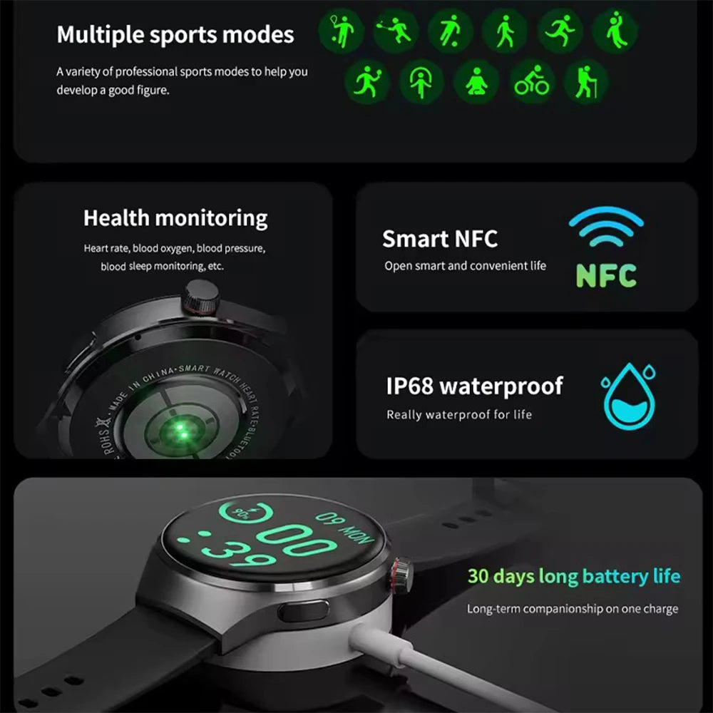2025 New Smart Watch Men For Huawei Watch 4 Pro 360*360 HD Screen Heart rate Bluetooth Call Health Monitoring Sports Smartwatch