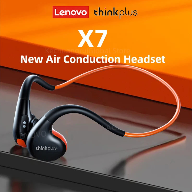 Original Lenovo X7 Air Conduction Headphone Wireless Bluetooth 5.3 Earphones Bone Conduction Sports Headset Outdoor EarHook Mic