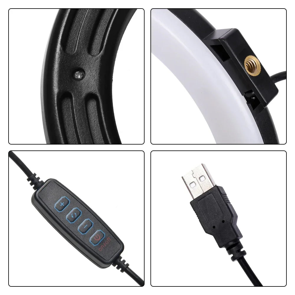 10" LED Selfie Ring Light Home Stuido Lighting Dimmable Round Lamp Tripod Trepied Makeup Selfie Ring Lamp Phone LIGHT FOR VIDEO
