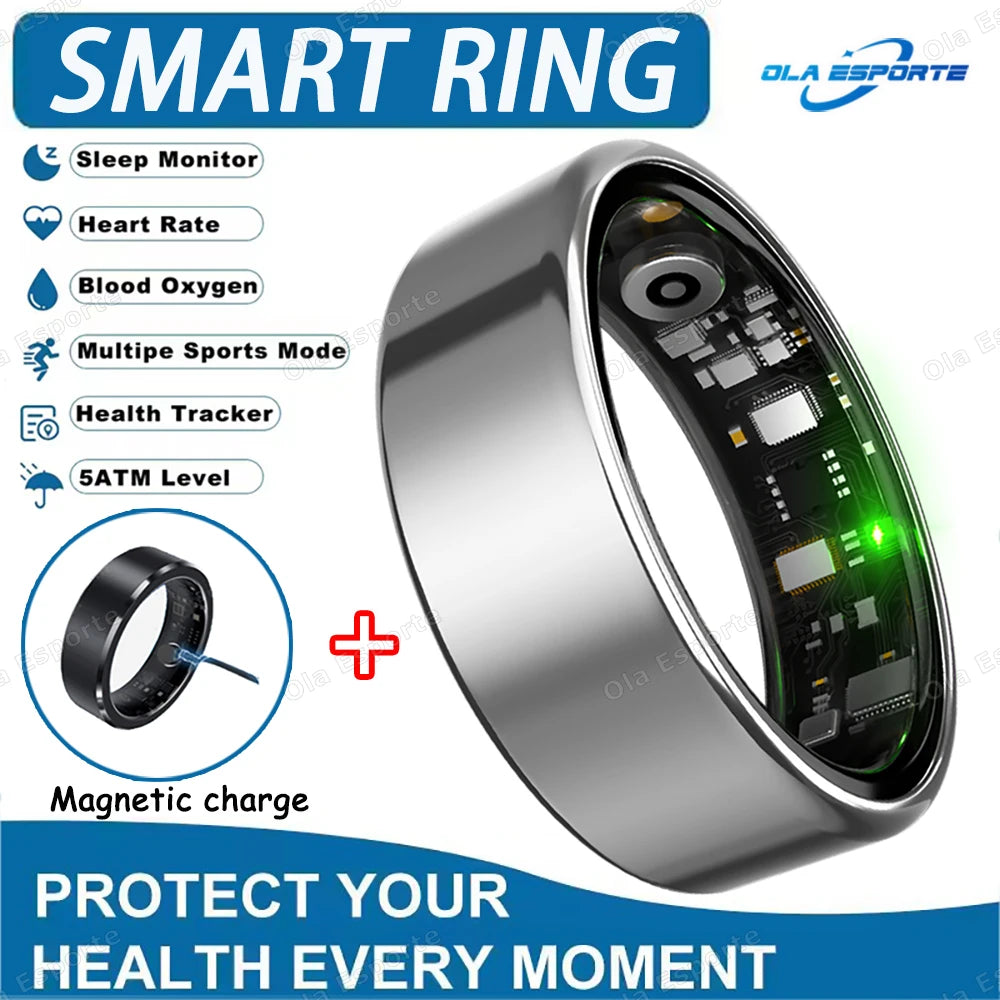 2025 New Smart Ring Blood Oxygen&Pressure Sleep Monitor Sports Tracking Remote Care IP68 Waterproof Men Women For Xiaomi Samsung