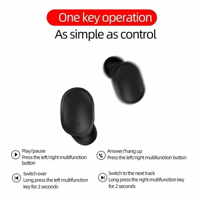 E6S TWS Wireless Headphones Sports Waterproof Bluetooth 5.0 Earphone Stereo Headset with Microphone for Iphone Xiaomi Vivo Oppo