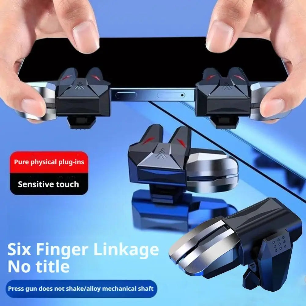2PCS Mobile Phone Game Triggers Six Finger Chicken Eating Artifact Gaming Aim Shooting Triggers Joystick Button