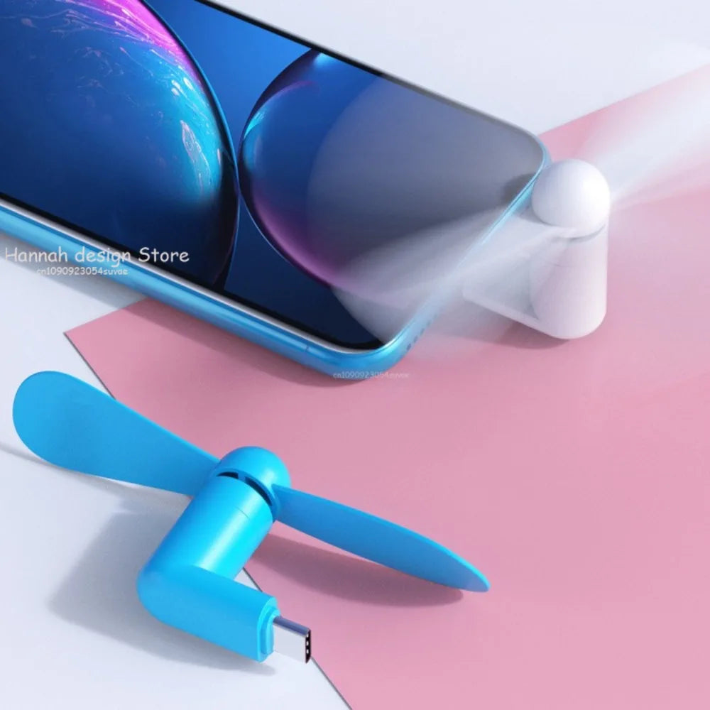 Mini Portable 2 in 1 Cooler Type-C Hanldheld Cooling Fan USB Fan Cell Phones Fans for Androids Micro USB Phones