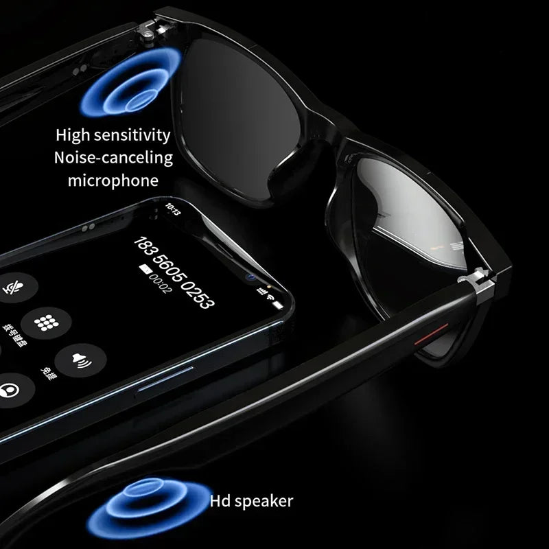 Hiwego Camera Smart Music Sunglasses Earphones Wireless Bluetooth Headset HIFI Sound Headphone Driving Glasses Hands-free Call