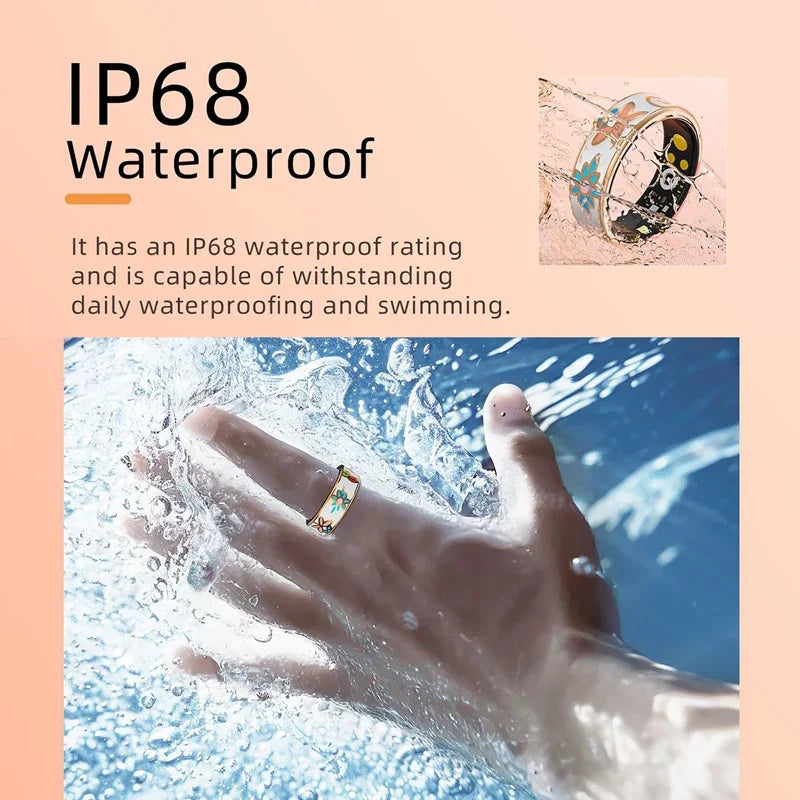 Smart Ring with Charging Case Health Manager Heart Rate Blood Oxygen Sleep Monitor Multi Sports Mode 5ATM Waterproof For Women