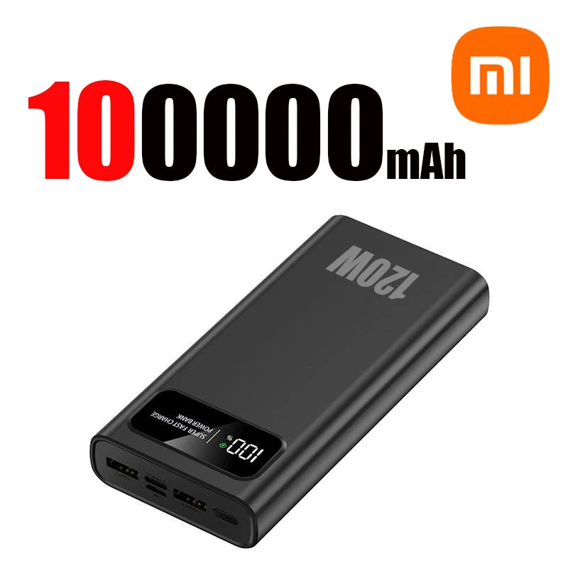 Xiaomi Power Bank 200000mAh 120W Super Fast Charging Battery High Capacity Digital Display Power Bank For iPhone Samsung Huawei