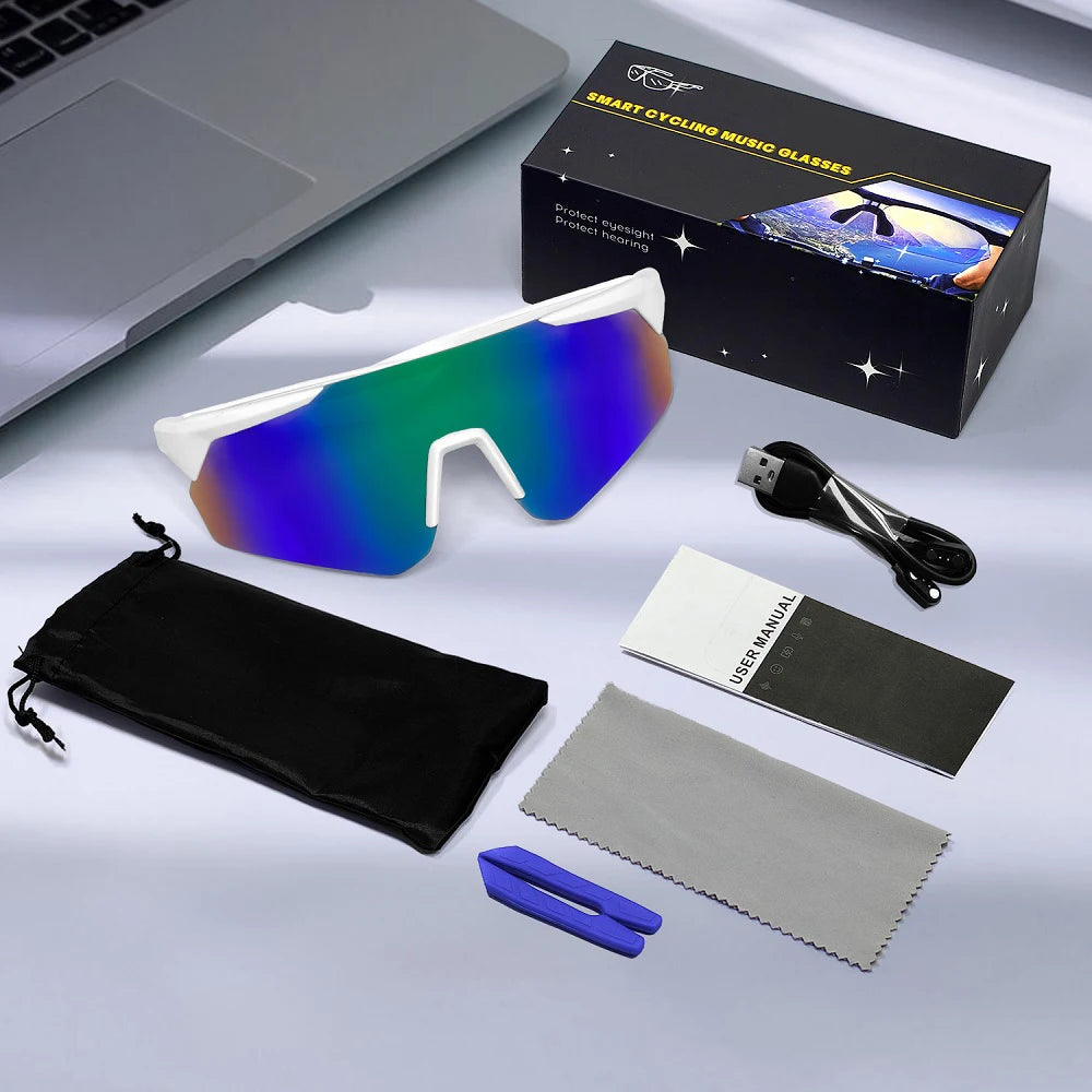 Cycling Glasses Bike Sunglasses With AI Smart Voice Assistant Wireless BT 5.4 Eyewear Goggles Women Men MTB Road Bicycle Glasses