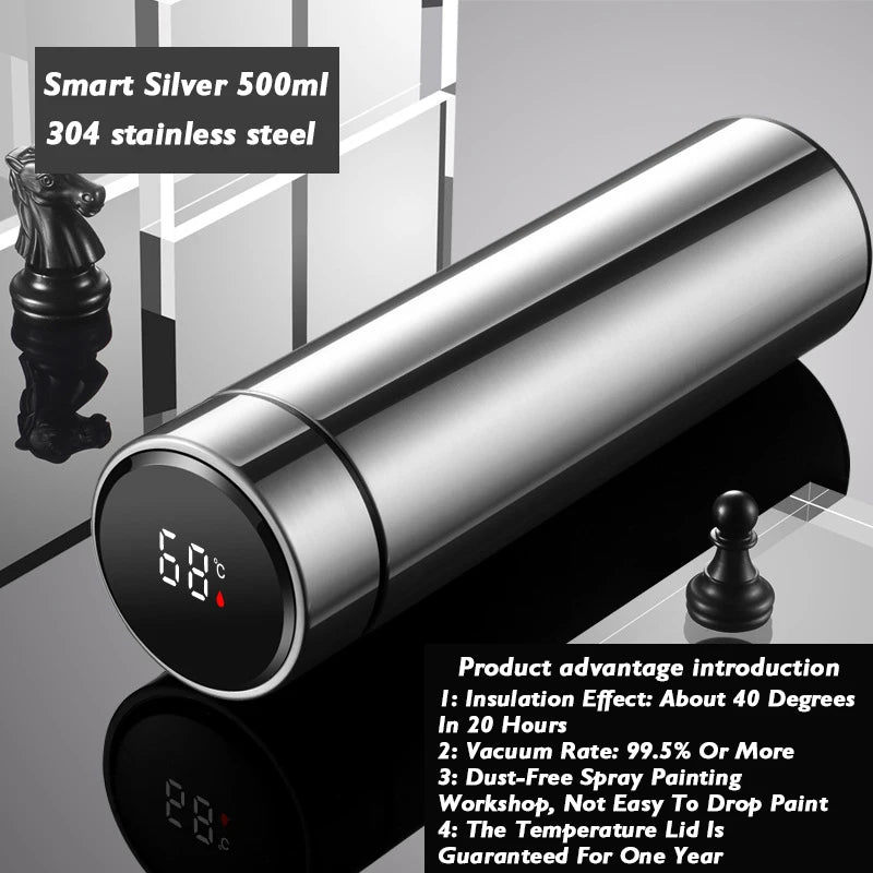 Thermos Cup 304 Stainless Steel Business Gift Tea Water Cup Smart Temperature Display Thermos Cup Water Bottles