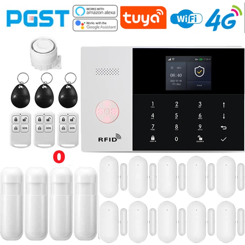 PGSP 4G Smart Home Security Alarm System 433MHz WiFi GSM Super Discount Wireless Home Application Control Home Anti theft Alarm