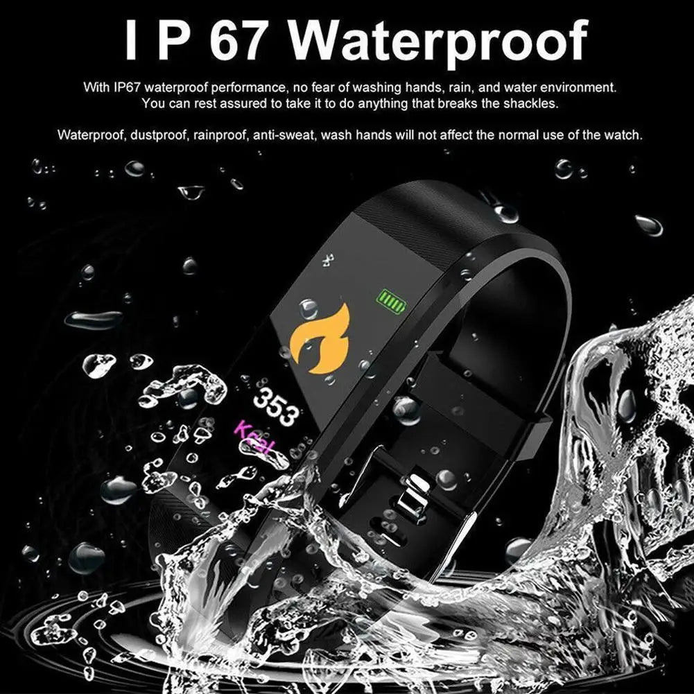ID115 Plus Fitness Tracker Smart Band for Men Women Smart Watch Heart Rate Monitor Step Counting Calorie Burning Call Reminder