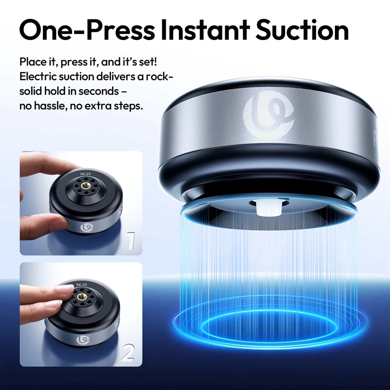 Ulanzi SK-23 Electric Automatic Suction Cup Magnetic Phone Holder Multi-functional Holder Anti-shake Vacuum Suction Car Holder