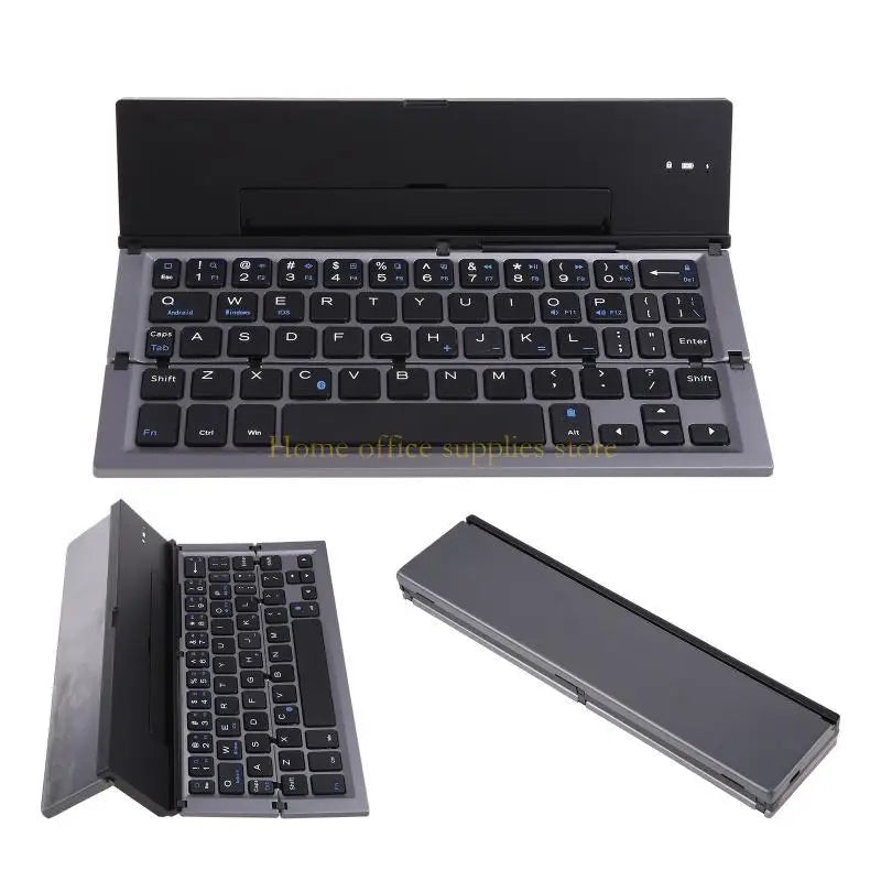 K43B Foldable Rechargeable Keyboard Mini Wireless Bluetooth-compatible Keyboards Aluminum Alloy Portable Travel Office Home
