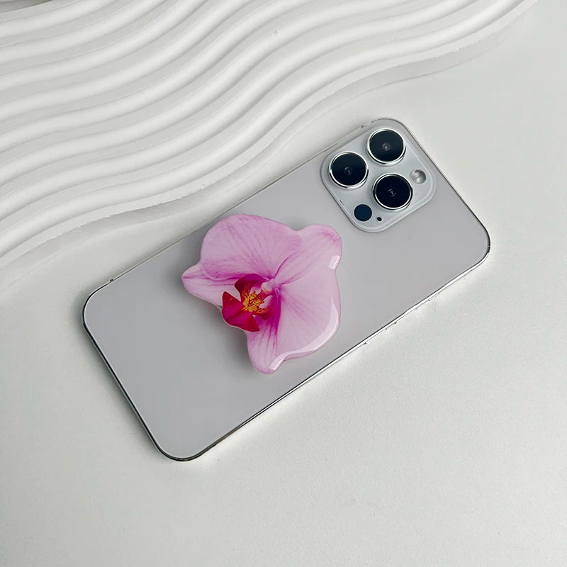 Phone Holder Folding Ring Phone Support Popular Style Internet Celebrity Orchid Acrylic Socket Grip Cymbidium Custom