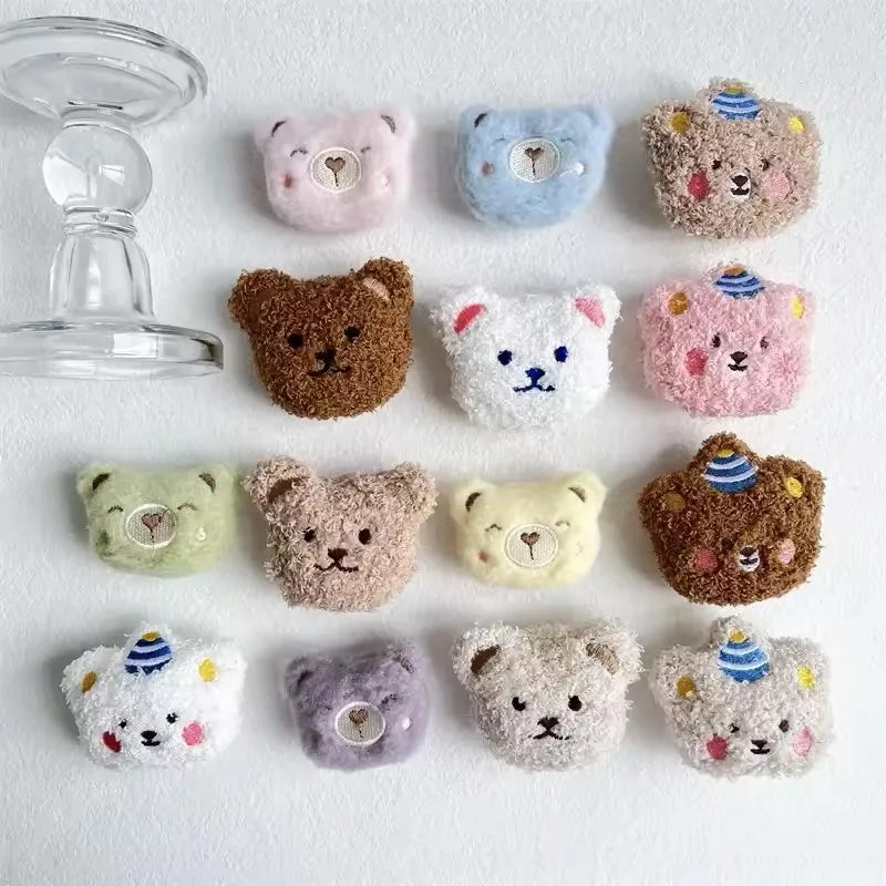 1PC Universal Cute Bear Phone Holder Funny Fluffy Plush Folding Gripfor iPhone Support Socket Pocket Finger Griptok Stand