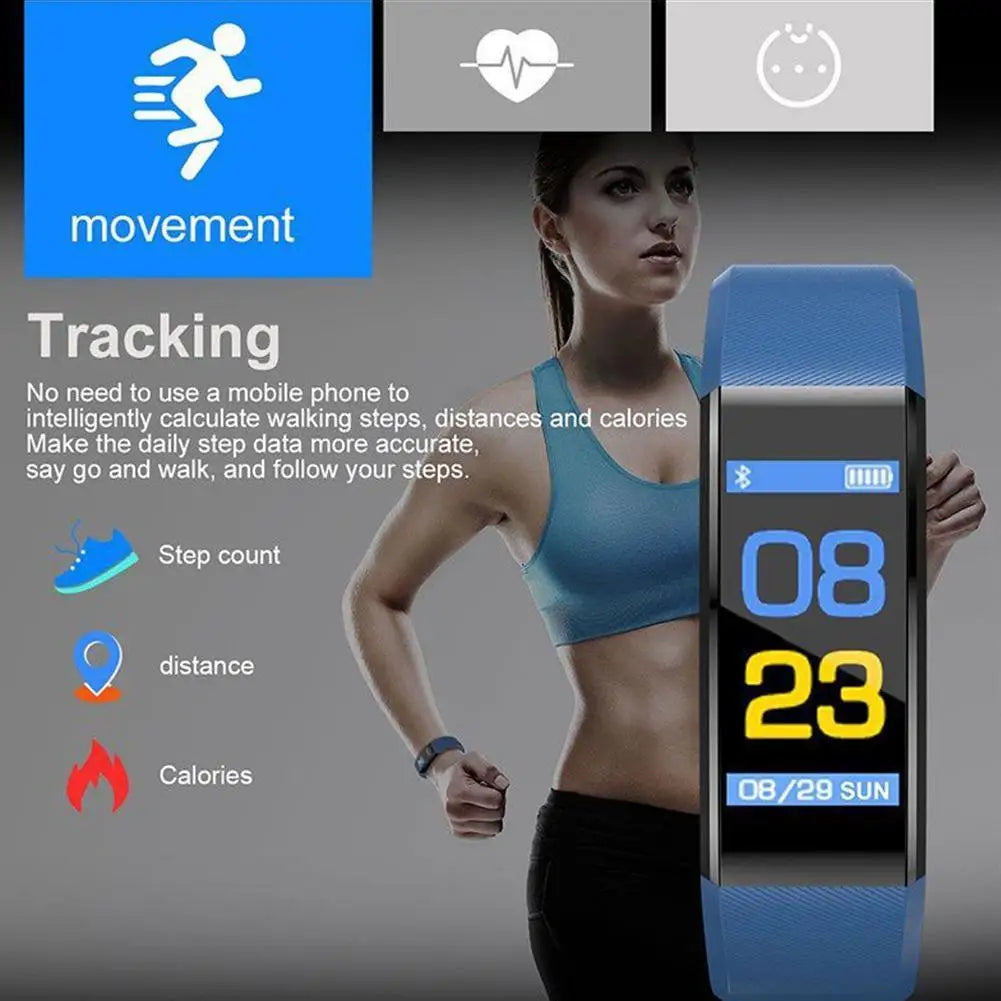 ID115 Plus Fitness Tracker Smart Band for Men Women Smart Watch Heart Rate Monitor Step Counting Calorie Burning Call Reminder