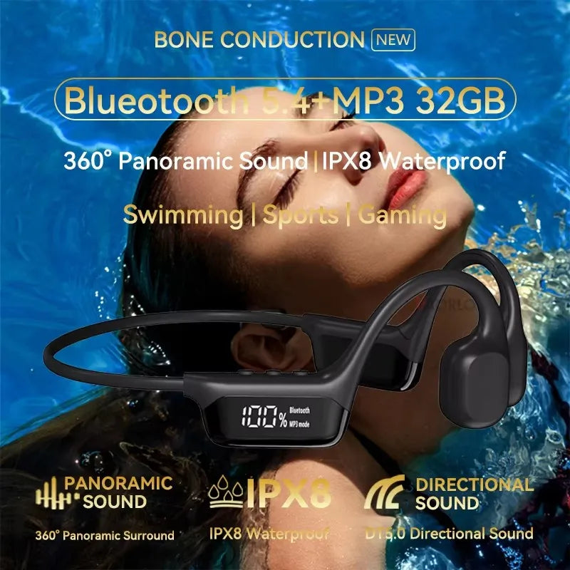 Xiaomi Mijia Bone Conduction Earphones Bluetooth Wireless Mic Headset IP68 Waterproof 32GB MP3 Player Hifi Swimming Headphone