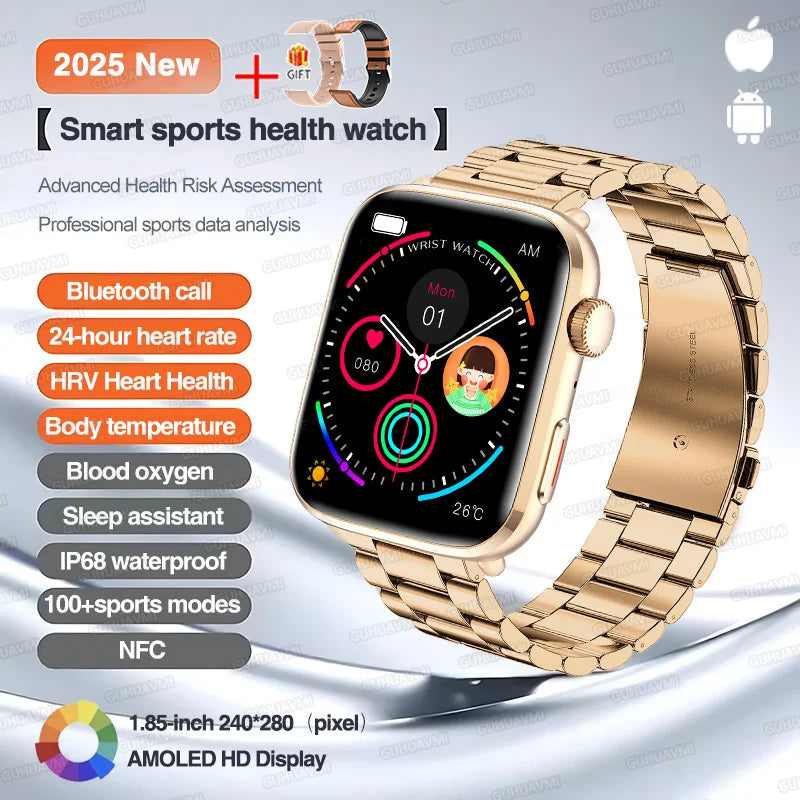 2025 New For Xiaomi Series 10 NFC Watch Men AMOLED Screen Bluetooth Call GPS Sport Waterproof Health Tracker Smartbracelet Women