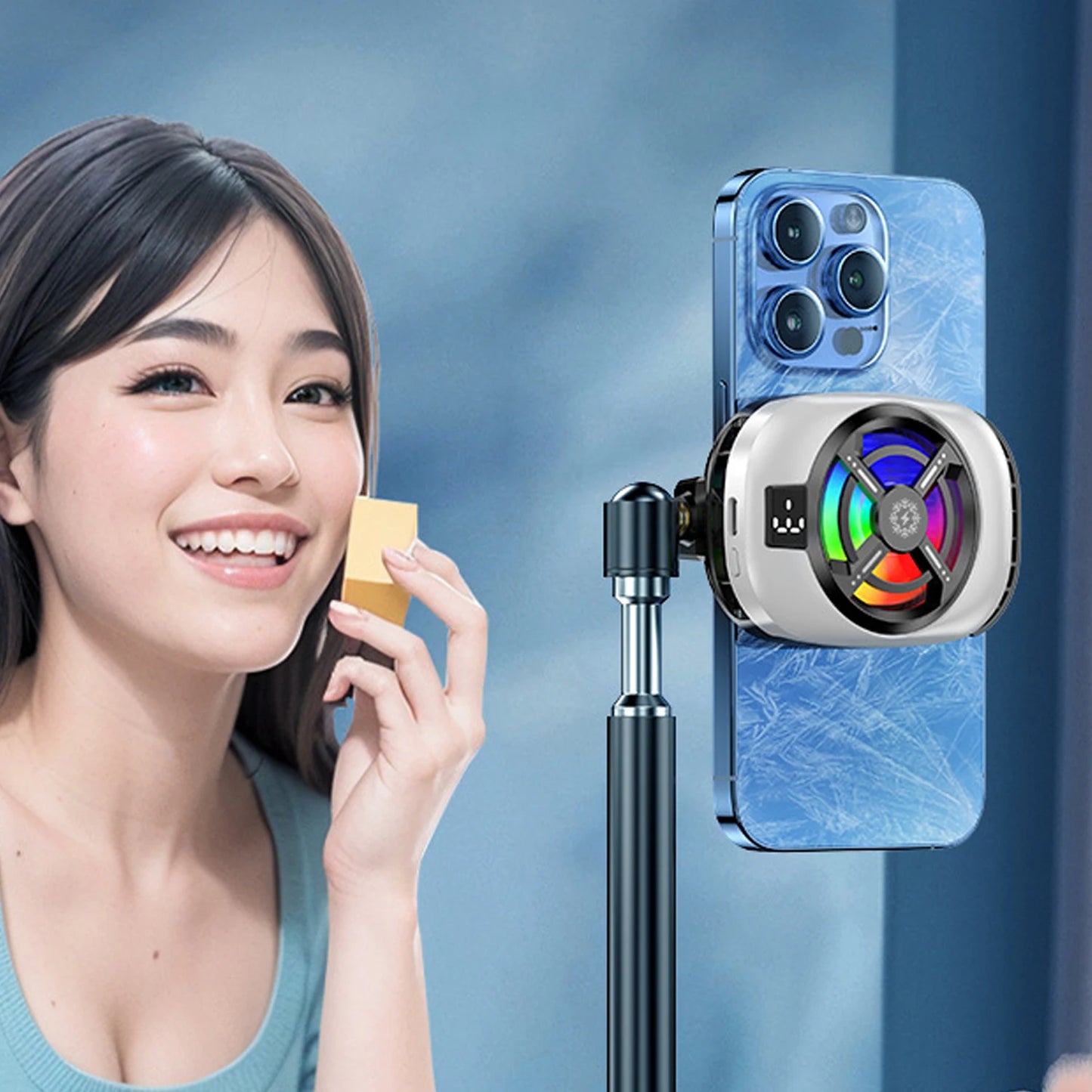 Mini Smart Phone Cooling Fan Gaming Cellphones Gamepad Cooler Fan Universal Mobile Phones Cool Heat Radiator Adjustable