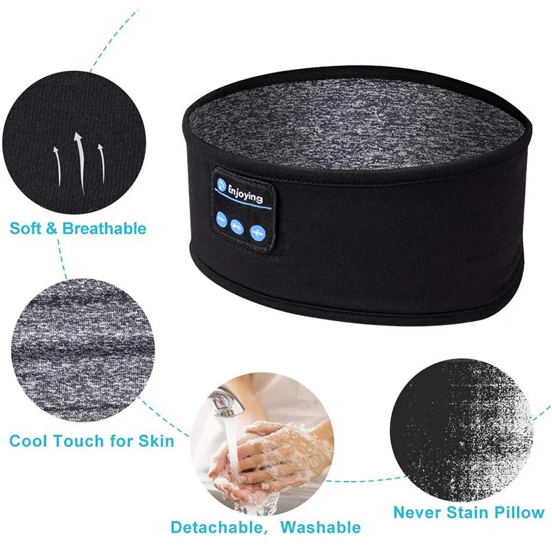 Wireless Bluetooth Earphone Sleeping Band Music Headphones Soft Elastic Comfortable Eye Mask Sleep Headset for Side Sleeper