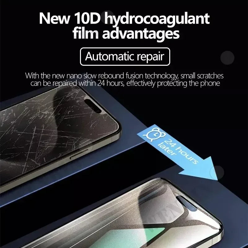5 Pcs Hydrogel Film For iPhone 16 16e 15 14 13 12 11 Pro Max Plus 13 12 Mini 8 7 Plus SE XR X XS 6 Full Cover Screen Protector