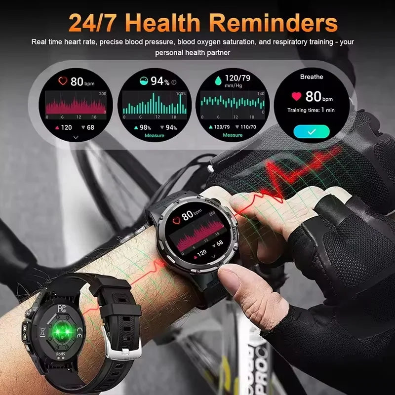 For Huawei Popular outdoors GPS Sports Smart Watch Men Heart Rate AMOLED 3ATM IP69K Waterproof 500mAh Infrared NFC HD Call Watch