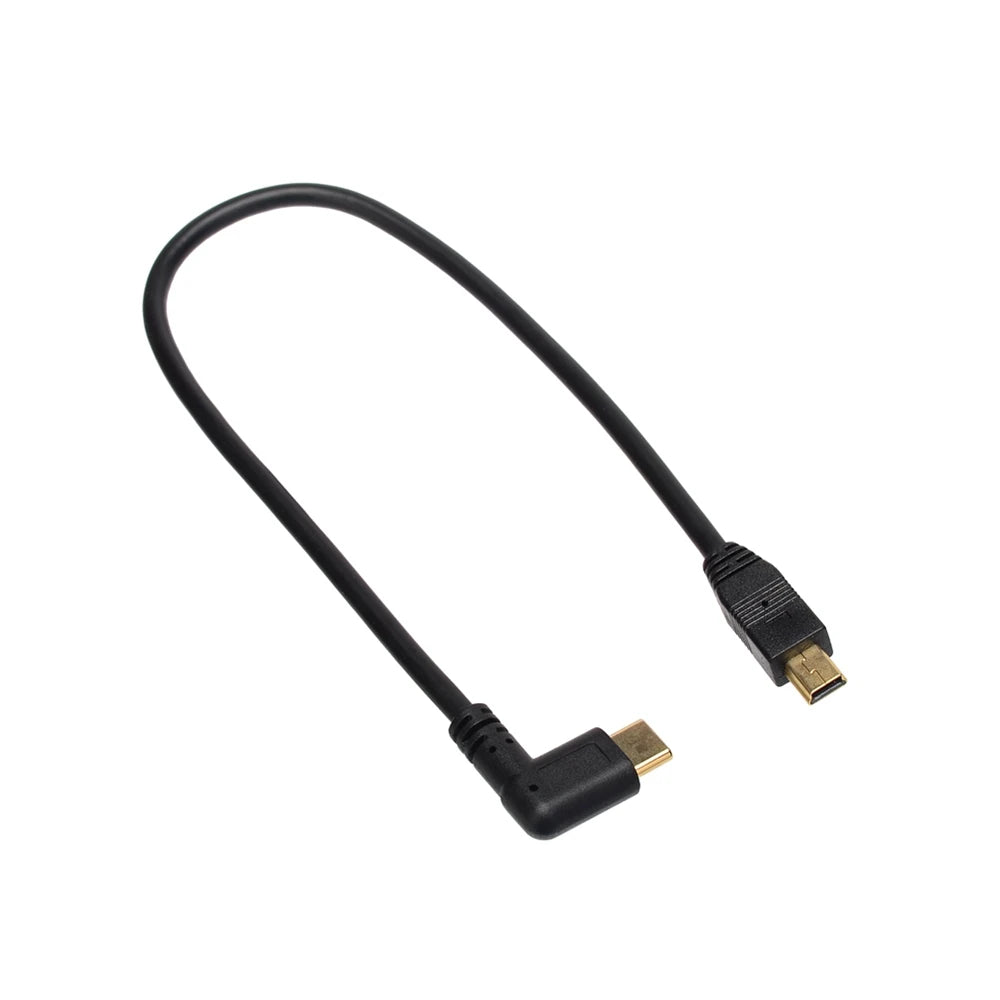 5Pin Converter Data Cable 90 Degree Elbow Micro/Mini USB2.0 Male To USB 3.1 Type C Male Adapter Converter OTG Charging Line