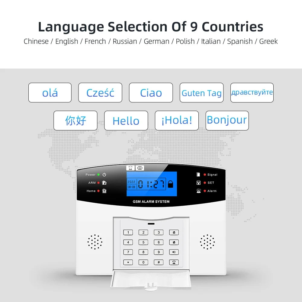 GSM WiFi Smart Alarm System, Wireless DIY Smart Home Security System With APP Control,Works with Alexa,for Houses,Apartments