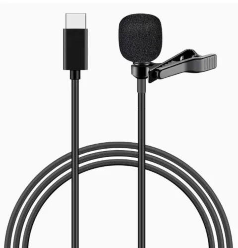 MC01 Portable 1.5m Wired Mini Microphone Type C For Phone PC Laptop Metal Clip-on Lavalier USB mic 3.5mm Condenser Microphone