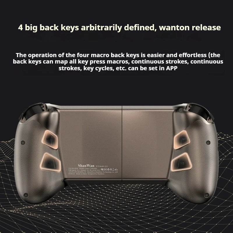 ShanWan Dual-Mode Gamepad Pc Mobile Phone Stretch Gaming Controller Hall Joystick Trigger Wired Bluetooth Wireless Game Handle