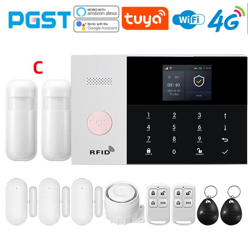 PGSP 4G Smart Home Security Alarm System 433MHz WiFi GSM Super Discount Wireless Home Application Control Home Anti theft Alarm