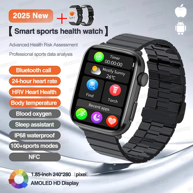 2025 New For Xiaomi Series 10 NFC Watch Men AMOLED Screen Bluetooth Call GPS Sport Waterproof Health Tracker Smartbracelet Women
