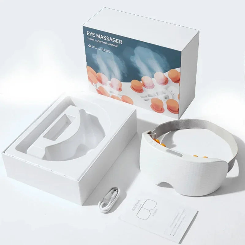 Nano Steam Smart Eye Massager with Bluetooth Music Vibrating Hot Compress Air Bag Sleep Mask for Eye Fatigue Relief and