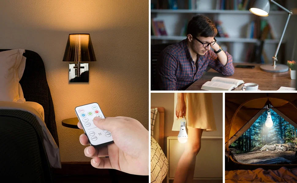 1/2pc 3color USB Led Bulb Rechargeable Light Bulb Smart Bulb Dimmable E27 Bulbs with Timing Cordless Battery Operated Light Bulb