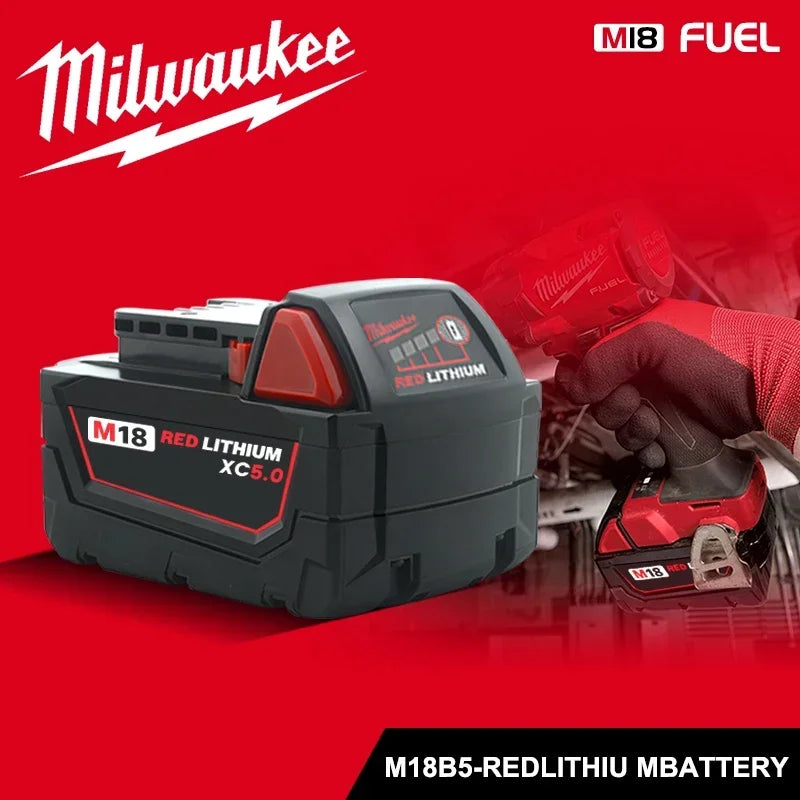 original Milwaukee M18 Power Tool Battery, Charger, 18V 6Ah Li-Ion M18B5 48-11-1860 48-11-1850 48-11-1840 48-11-1830 48-11-1820