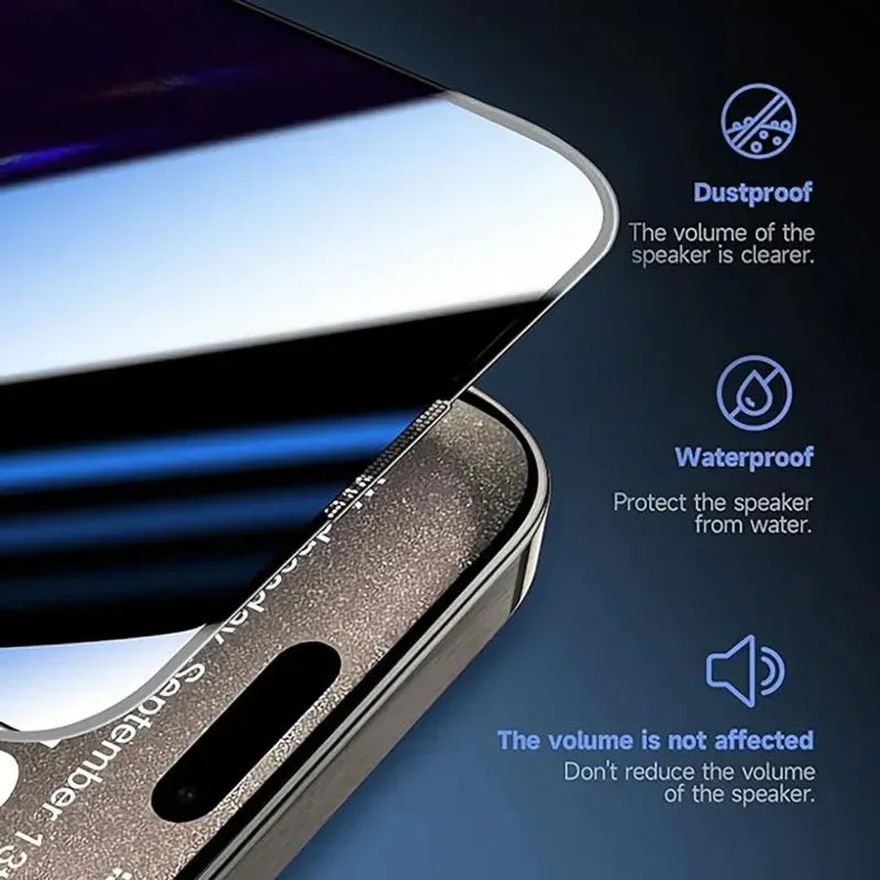 3Pcs Privacy Tempered Glass for iPhone 16 15 14 13 12 11 Pro Max Mini Plus XS X Anti-Spy Screen Protector Dust Free Installation