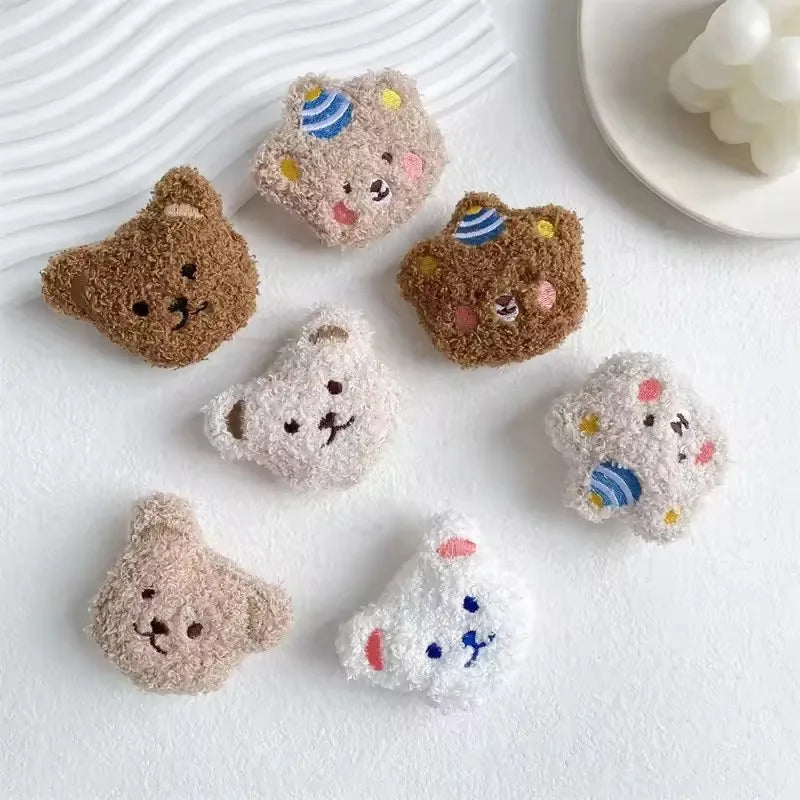 1PC Universal Cute Bear Phone Holder Funny Fluffy Plush Folding Gripfor iPhone Support Socket Pocket Finger Griptok Stand