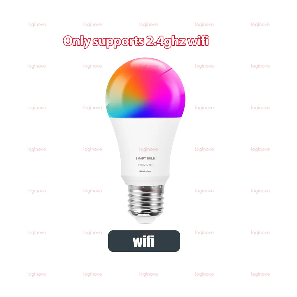 Tuya Smart LED Light Bulb E27 RGB 15W 20W Wifi Bluetooth Led Lamp Home Decor Lighting 220V 110V For Alexa Google Assistant