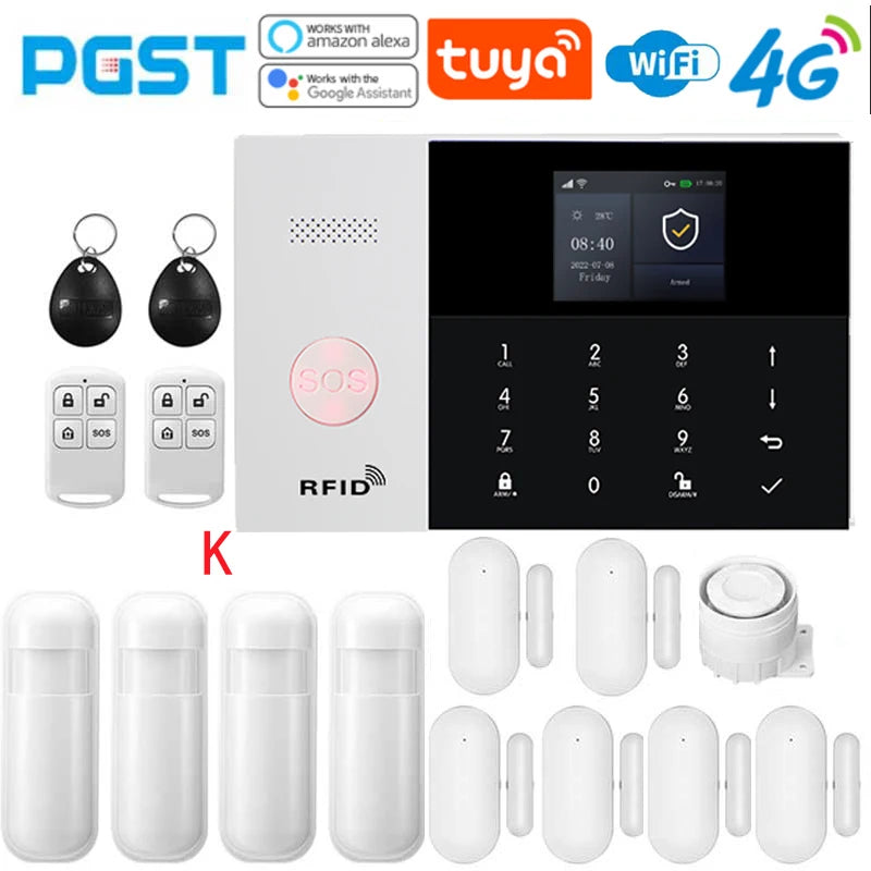 PGSP 4G Smart Home Security Alarm System 433MHz WiFi GSM Super Discount Wireless Home Application Control Home Anti theft Alarm