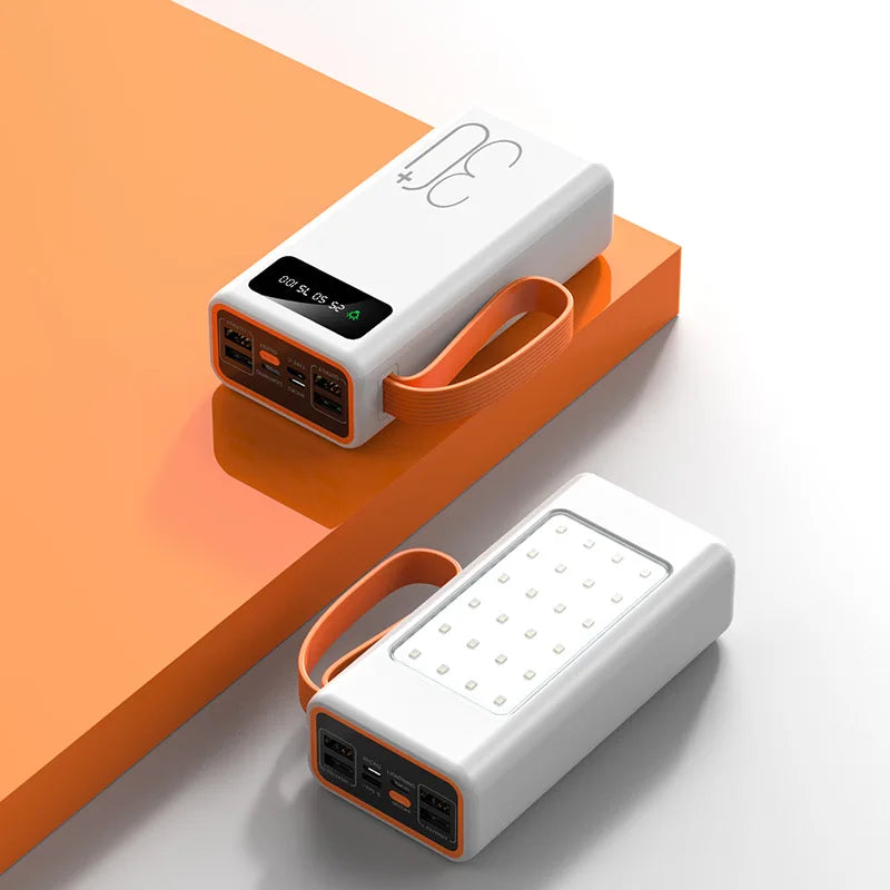 90000mAh Large Capacity Portable Power Bank with Solar or Camping Light Function Fast Charging External Backup Battery