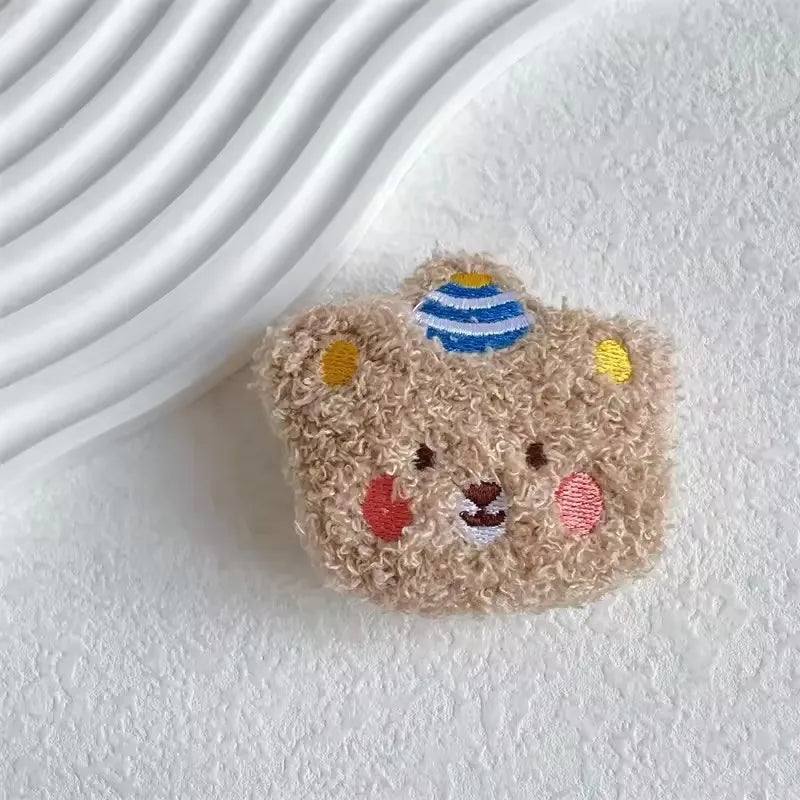 1PC Universal Cute Bear Phone Holder Funny Fluffy Plush Folding Gripfor iPhone Support Socket Pocket Finger Griptok Stand